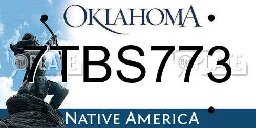 7TBS773 Oklahoma License Plate