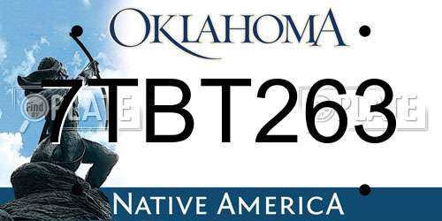 7TBT263 Oklahoma License Plate