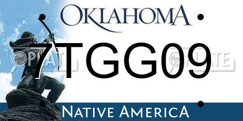 7TGG09 Oklahoma License Plate