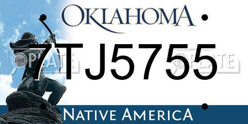 7TJ5755 Oklahoma License Plate