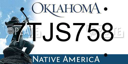 7TJS758 Oklahoma License Plate