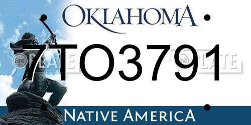 7TO3791 Oklahoma License Plate