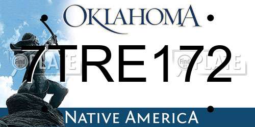 7TRE172 Oklahoma License Plate