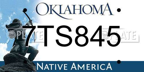 7TS845 Oklahoma License Plate