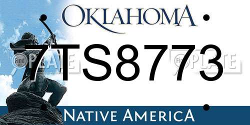 7TS8773 Oklahoma License Plate