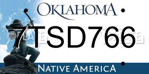 7TSD766 Oklahoma License Plate