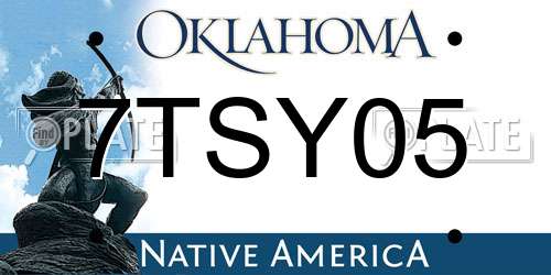 7TSY05 Oklahoma License Plate