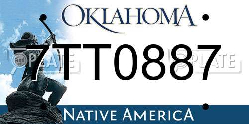 7TT0887 Oklahoma License Plate