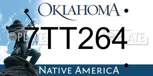 7TT264 Oklahoma License Plate