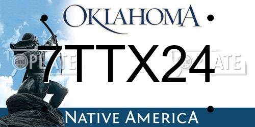 7TTX24 Oklahoma License Plate