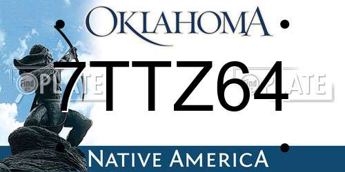 7TTZ64 Oklahoma License Plate