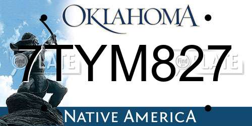 7TYM827 Oklahoma License Plate