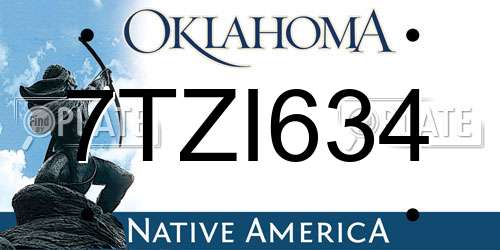 7TZI634 Oklahoma License Plate