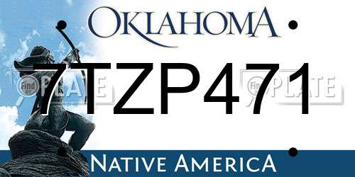 7TZP471 Oklahoma License Plate