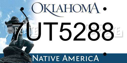 7UT5288 Oklahoma License Plate