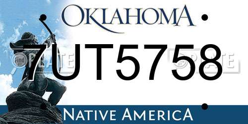 7UT5758 Oklahoma License Plate