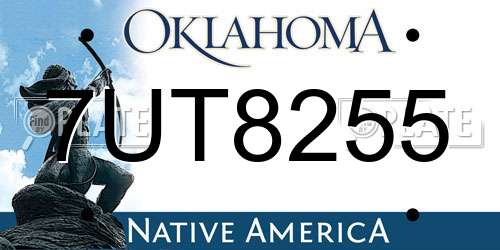 7UT8255 Oklahoma License Plate