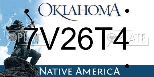 7V26T4 Oklahoma License Plate