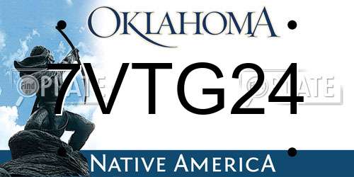 7VTG24 Oklahoma License Plate