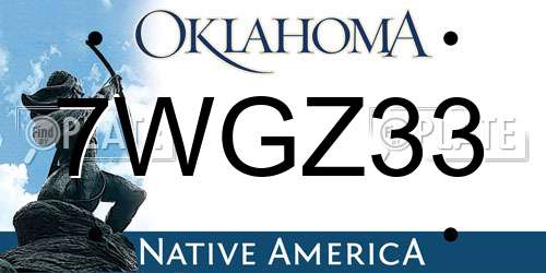 7WGZ33 Oklahoma License Plate