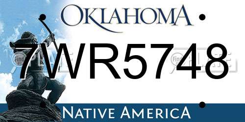 7WR5748 Oklahoma License Plate