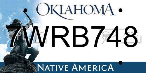 7WRB748 Oklahoma License Plate