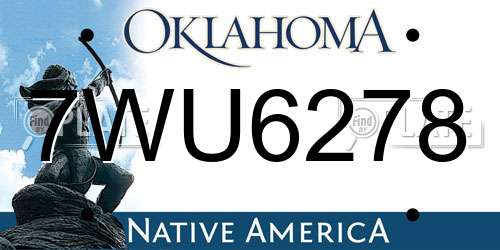 7WU6278 Oklahoma License Plate