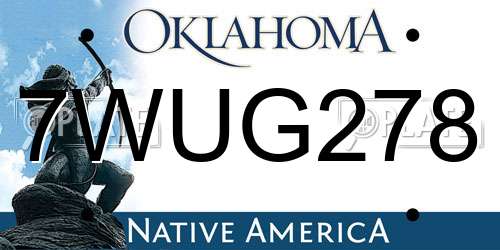 7WUG278 Oklahoma License Plate