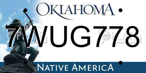 7WUG778 Oklahoma License Plate