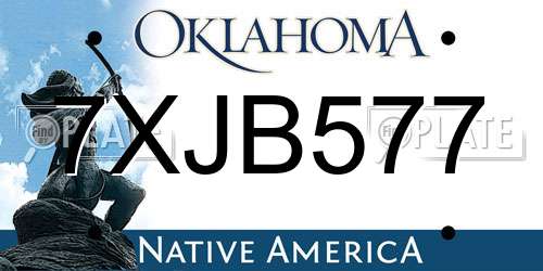 7XJB577 Oklahoma License Plate