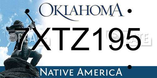 7XTZ195 Oklahoma License Plate