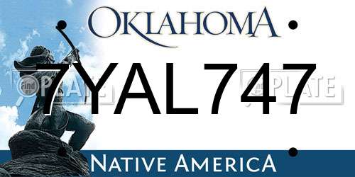 7YAL747 Oklahoma License Plate
