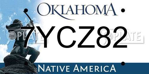 7YCZ82 Oklahoma License Plate