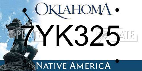 7YK325 Oklahoma License Plate