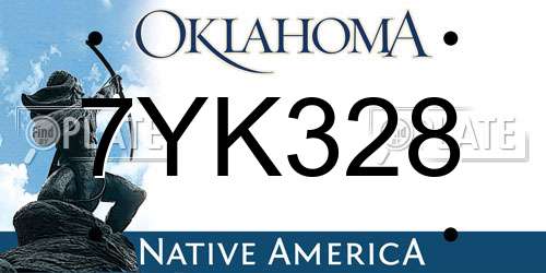 7YK328 Oklahoma License Plate