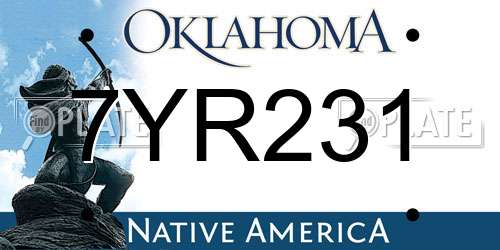 7YR231 Oklahoma License Plate