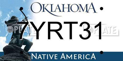 7YRT31 Oklahoma License Plate