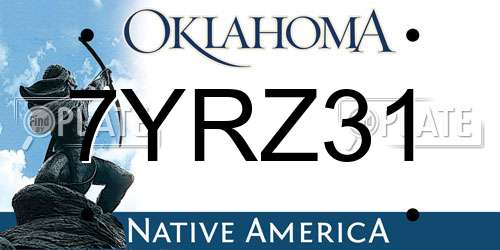 7YRZ31 Oklahoma License Plate