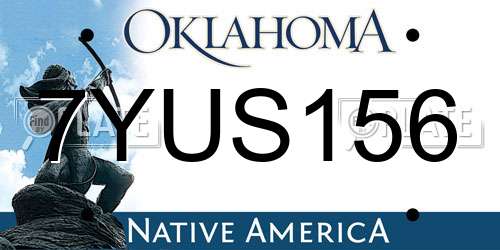 7YUS156 Oklahoma License Plate