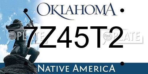 7Z45T2 Oklahoma License Plate