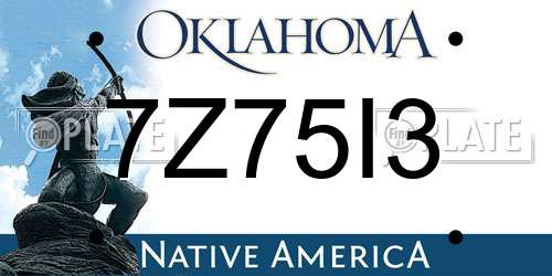 7Z75I3 Oklahoma License Plate