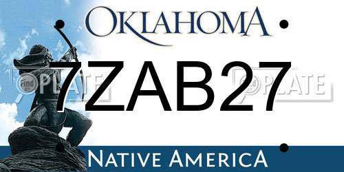 7ZAB27 Oklahoma License Plate