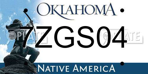 7ZGS04 Oklahoma License Plate