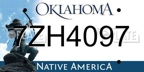7ZH4097 Oklahoma License Plate