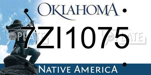 7ZI1075 Oklahoma License Plate