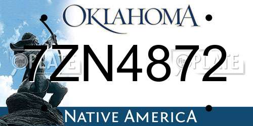 7ZN4872 Oklahoma License Plate