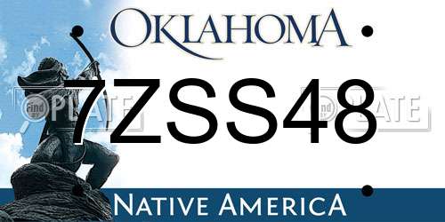 7ZSS48 Oklahoma License Plate