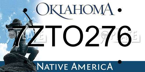 7ZTO276 Oklahoma License Plate