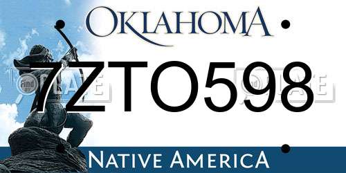 7ZTO598 Oklahoma License Plate