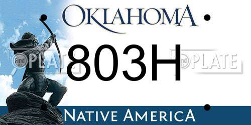 803H Oklahoma License Plate